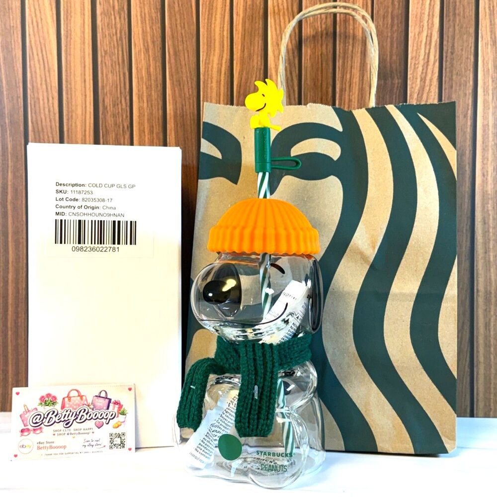 Starbucks x Peanuts Snoopy Glass Cold Cup 2026 AUTHENTIC [NEW IN BOX]